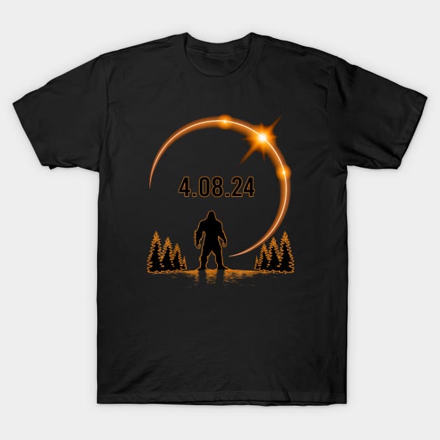 Solar Eclipse 2024 Bigfoot, April 8 2024, Celestial, Eclipse Lover, Eclipse Event 2024 T-Shirt by artbyhintze